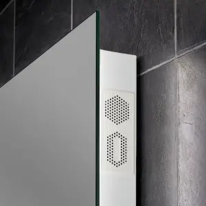 Sensio Avalon Rectangular Wall-mounted Bathroom Illuminated Mirror with Bluetooth speakers (H)70cm (W)50cm