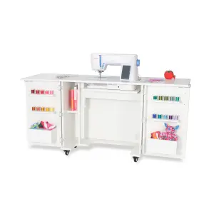 Bandicoot Fold-away Sewing Cabinet with Drawers in Ash White