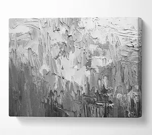 Black And White Acrylic Textures Canvas Print Wall Art - Medium 20 x 32 Inches