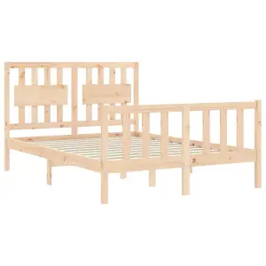 Berkfield Bed Frame with Headboard Small Double Solid Wood