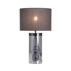 Inlight Erinome Ombre Cylinder Smoke Nickel effect Table light