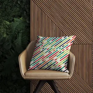 Coloured Diagonal Abstract Pattern Outdoor Cushion 60cm x 60cm