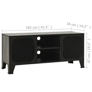 Berkfield TV Cabinet Grey 105x36x47 cm Metal and MDF