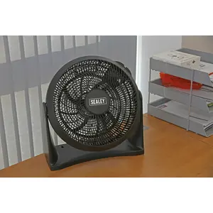 12 Inch Composite Desk or Floor Standing Fan - 3 Speed Settings - 3-Pin UK Plug