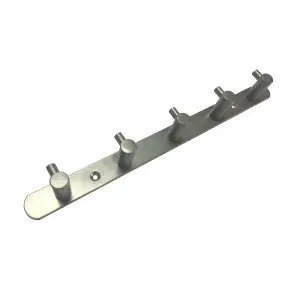 Steel 5 Hook rail, (L)327mm (H)30mm