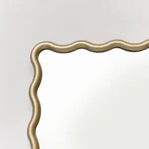 Melody Maison Gold Wave Framed Wall Mirror 50cm x 40cm