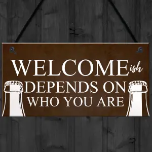 Red Ocean Funny Bar Welcome Sign Novelty Man Cave Gifts Home Bar Decor Garden Sign Gifts