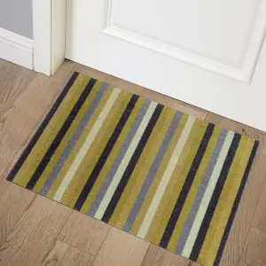 Recylon Yellow Striped Heavy duty Mat, 75cm x 50cm