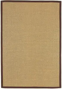 Chocolate Bordered Plain Modern Easy to clean Rug for Dining Room Bed Room and Living Room-160cm X 230cm