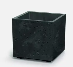 Plant Flower Pot Concrete Square Planter Inner Pot Garden Patio Home Black Concrete Square - Large