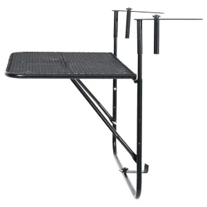 Berkfield Balcony Table Black 60x40 cm Steel