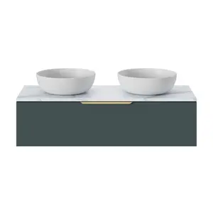 GoodHome Ondava Gloss White Round Counter top Basin (W)41cm