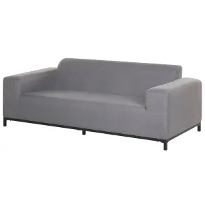 Outdoor Upholstered Sofa Garden Sofa ROVIGO Polyester Grey 3 Seater