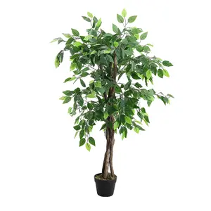 3 Trunk Artificial Banyan Tree Fake Plant Indoor Outdoor Plant 120 cm