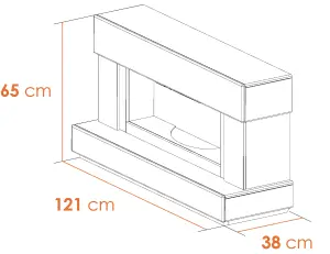 Adam Verona Fireplace Suite in Pure White, 48 Inch