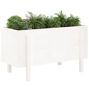 Berkfield Garden Raised Bed White 101x50x57 cm Solid Wood Pine