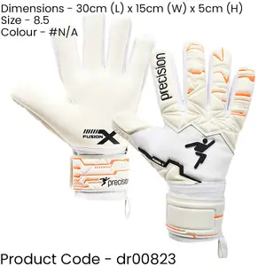 Size 8.5 Professional JUNIOR Goal Keeping Gloves - Negative Contact WHITE Keeper