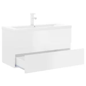 Audreigh 100mm Wall Hung Single Vanity High Gloss White