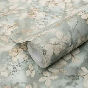 Flower Wallpaper PURITY Embossed green