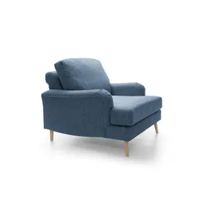 Harper Chenille Armchair Dark Blue