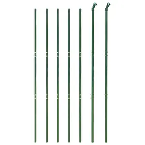 Nelda Anthracite Metal Fence Panels Green / 110cm H x 2500cm W / 13