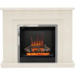 Be Modern Evelina Manila Micro Marble Freestanding Electric Fire suite