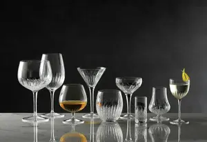 Luigi Bormioli Mixology Nick & Nora Clear Round Crystal Dishwasher Safe Modern Glass Set Pack of 6