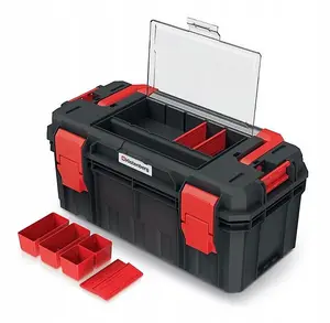 Hand tool box Modular Organis Stackable Lockable Heavy Duty Metal Hinges 3 Sizes Small with organiser