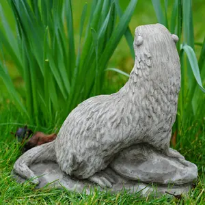 Otter Stone Statue British Made Outdoor Garden Ornament