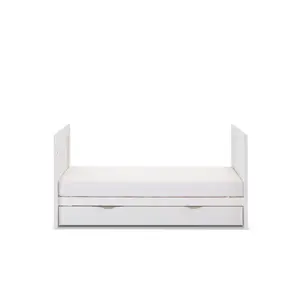 Nika Mini Cot Bed & Underdrawer White Wash 