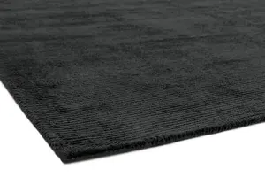 Charcoal Plain Handmade Modern Shaggy Easy to clean Rug for Dining Room-120cm X 170cm