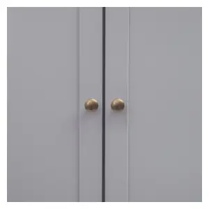 Mirano 2 Door Wardrobe Brass Knob