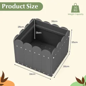 Costway 2 Pack Square Planter Box HDPE Flower Pot Raised Garden Bed