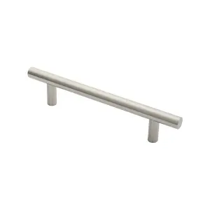 Straight T Bar Door Pull Handle 325 x 19mm 225mm Fixing Centres Satin Steel