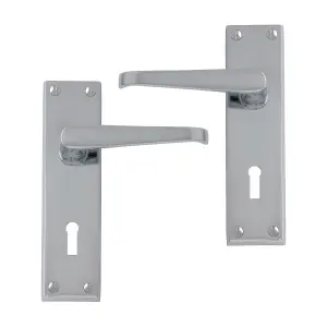 Intelligent Hardware - Internal Door Handle - Victorian Heavy Scroll - Lever on Backplate - Lever Lock Furniture -  Chrome