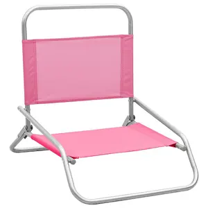 Berkfield Folding Beach Chairs 2 pcs Pink Fabric