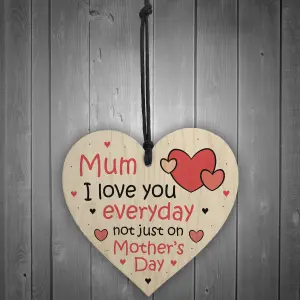 Mothers Day Gift For Mum Wood Heart Funny Love Mum Gift From Daughter Son