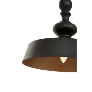 Interiors by Premier Small Leni Black And Gold Pendant Light