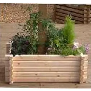 Buildround Rectangular Planter - Timber - L122 x W68.5 x H33 cm