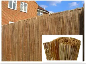 Natural Peeled Reed Screening Roll Garden Screen Fence Fencing Panel H 1.5m x W 4m