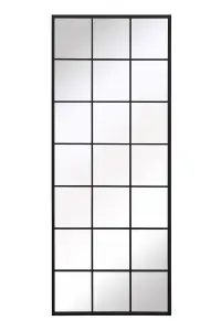 MirrorOutlet - The Genestra - Black Modern Window Garden Wall Mirror 79" X 31" (200 x 80 cm)