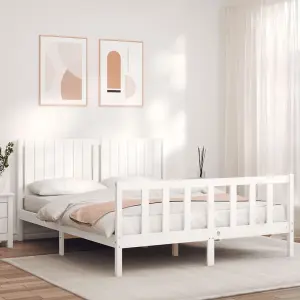 Berkfield Bed Frame with Headboard White 160x200 cm Solid Wood