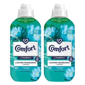 Comfort Fabric Conditioner Lasting Fragrance Waterlily & lime 900ml, 30W, 2Pk