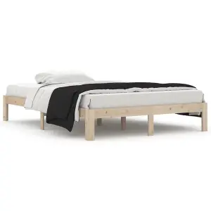 Berkfield Bed Frame Solid Wood Pine 140x200 cm