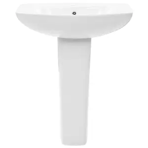 Freestanding Basin with Pedestal Ceramic White 650x520x200 mm