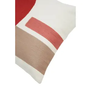 Bosie Ozella Red And White Tonal Cushion