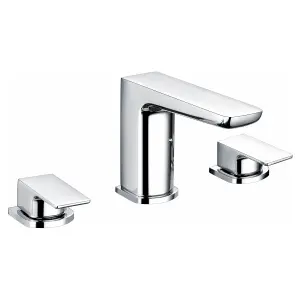 RAK Moon 3 Hole Polished Chrome Modern Bath Filler Mixer Tap Solid Brass