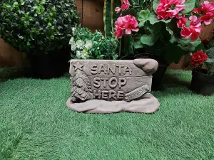 Stone Cast Christmas Sign for Garden / Xmas Stone Lawn Sign