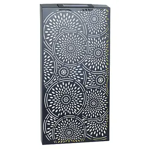 Moroccan Large Solar Wall Panel - Outdoor Metal Garden Art Decor with Lighting