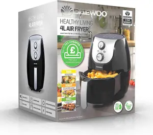 Daewoo 4L Single Pot Fryer, Rapid Air Circulation and Auto Shut Off - Black